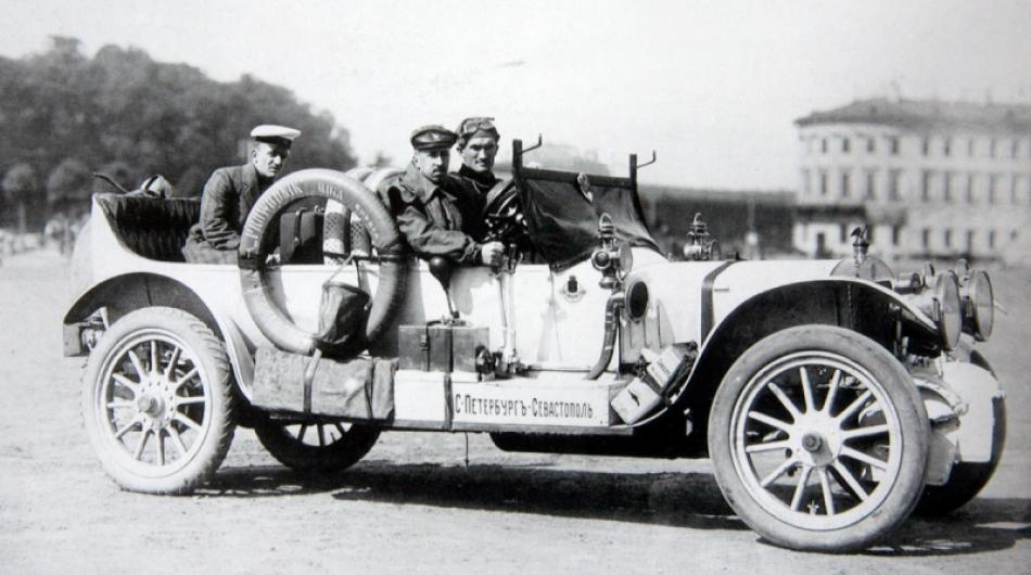 А. Нагель в автопробеге 1911 г. до Севастополя.